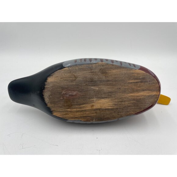 Vintage Hand-Painted Wooden Mallard Duck Decoy with Intricate Feather Details & - Picture 9 of 9